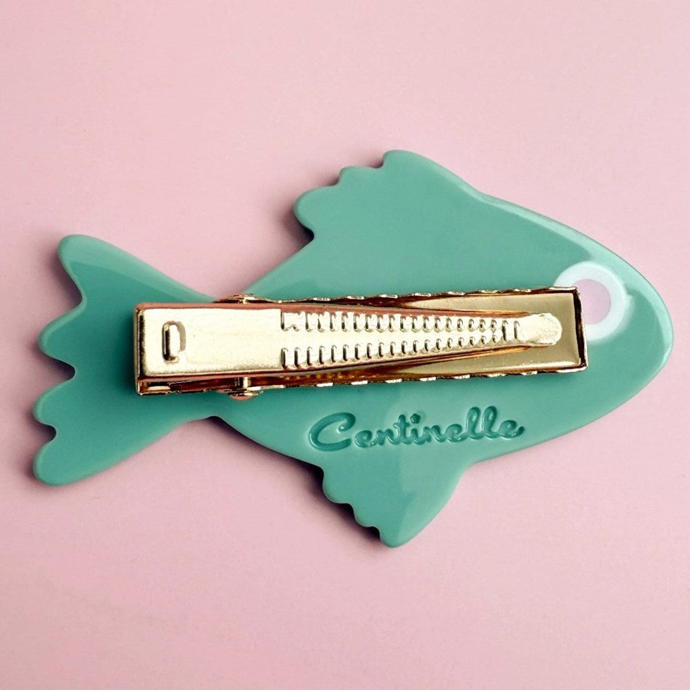Green Fish Hair Clip