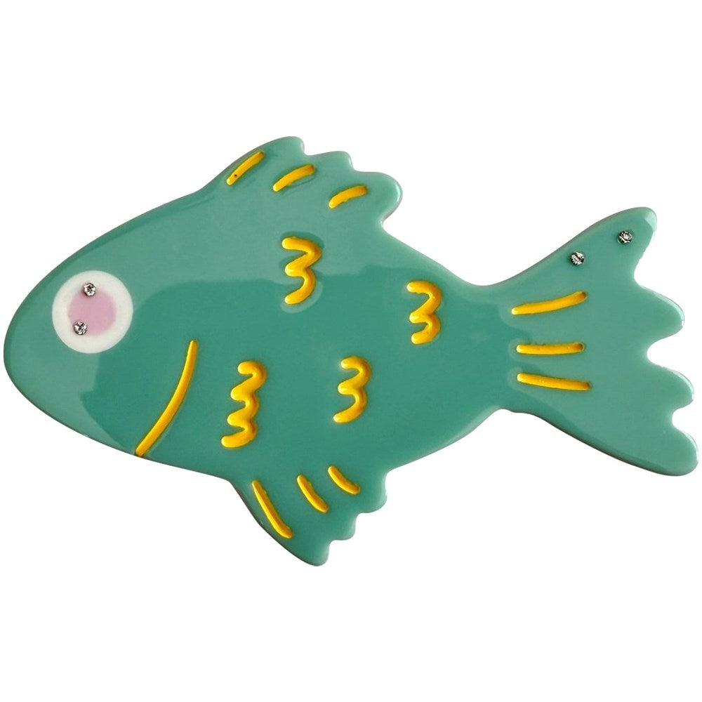 Green Fish Hair Clip