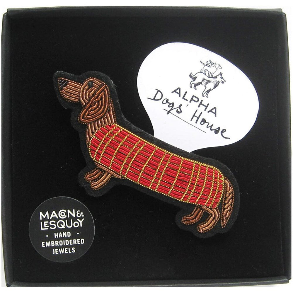 Hand Embroidered Dachshund Pin